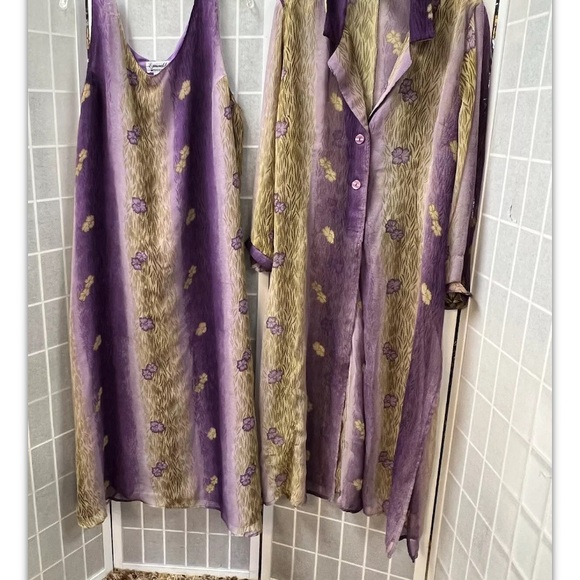 Esmeralda,dress,set,parties/cocktail,long, purple/gold,dress/light coat,size3X.: - Picture 4 of 12